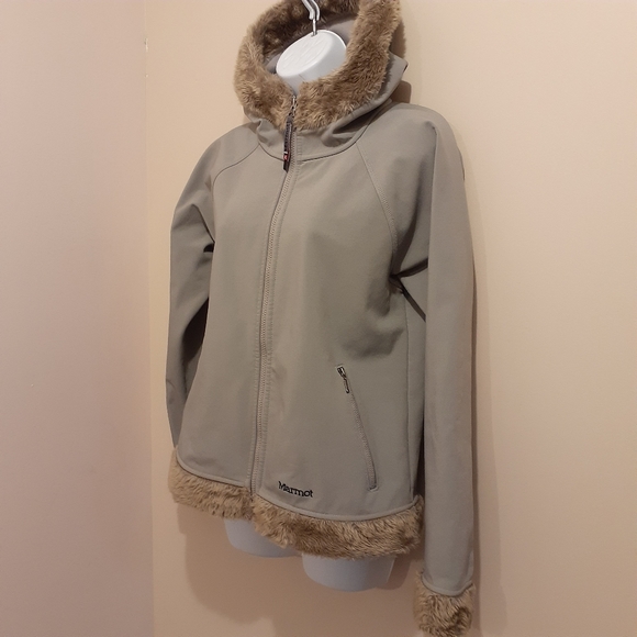 Marmot Jacket, Fake Fur Trimmed 🇨🇦 Size Large - Picture 4 of 14